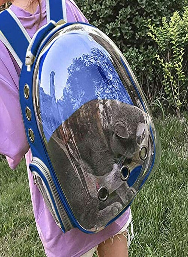 The DDS Store Pet Transparent Cat Carrier Backpack Puppy Kitty Breathable Carriers for Travel (Blue) - Image 5